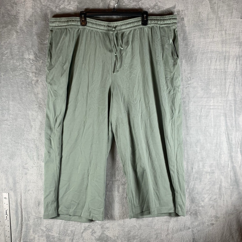 Lands End Women's Pants 3X Sport Knit Cropped Sweatpants 100% Cotton Pull On